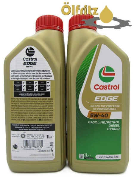 Castrol EDGE 5W-40 (neues Design) Motoröl 1l